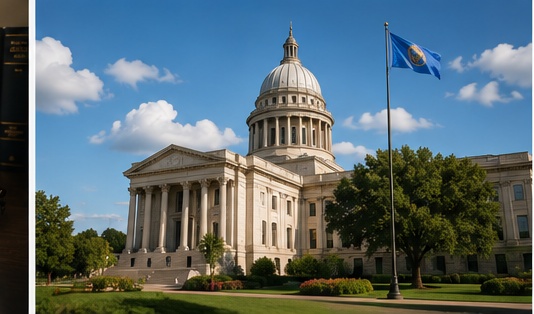 The Oklahoma State Capitol with the Guardian statue